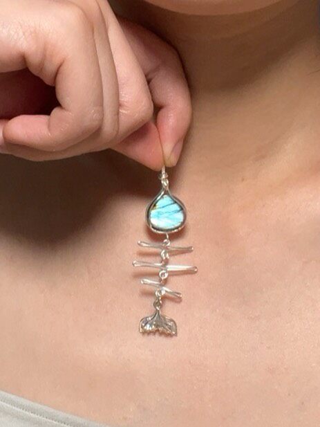 Labradorite Mermaid Wire Wrapped Pendant