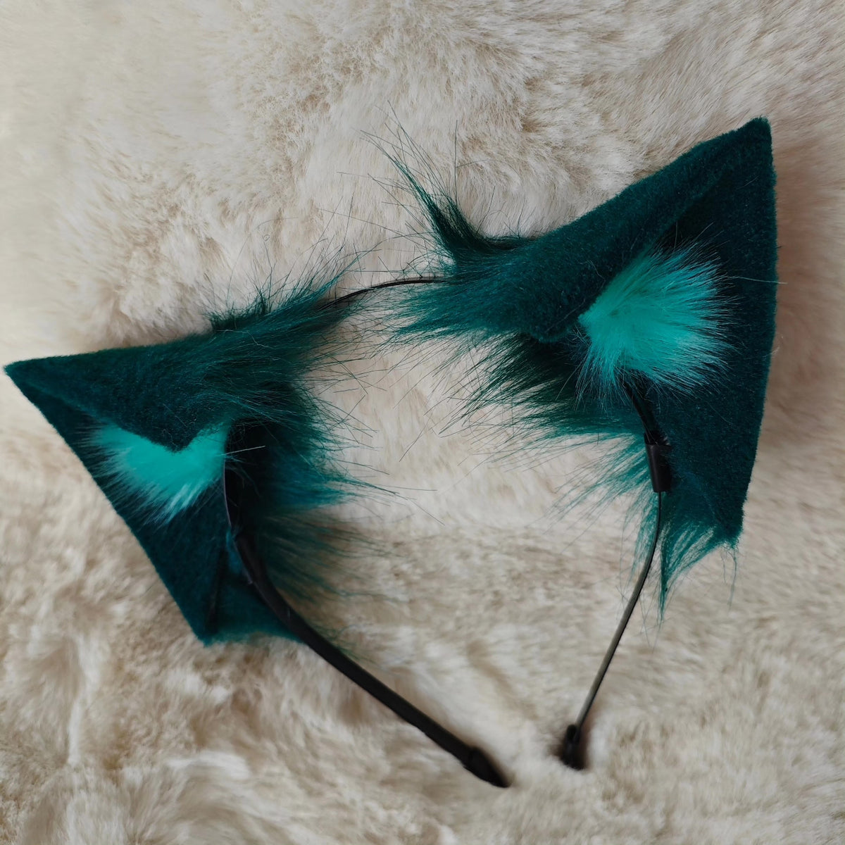 Cat Ear Cosplay Headband Teal Accent