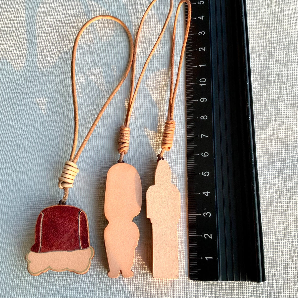 Handgemaakte leren charm set met lus