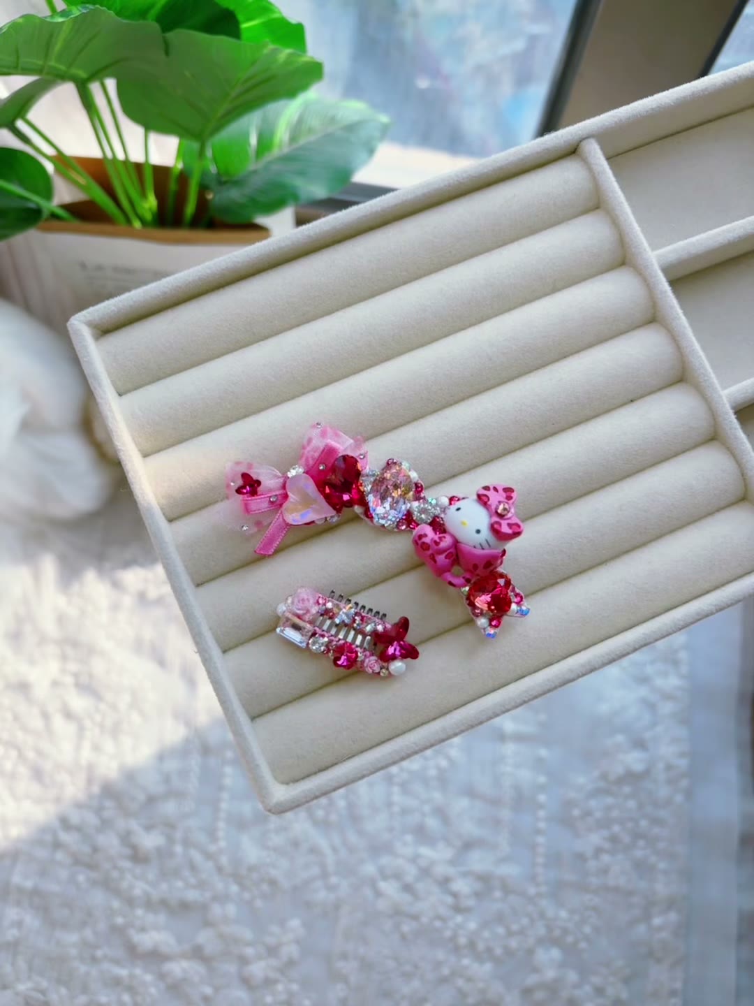 Rose Pink Pet Hair Clip Set
