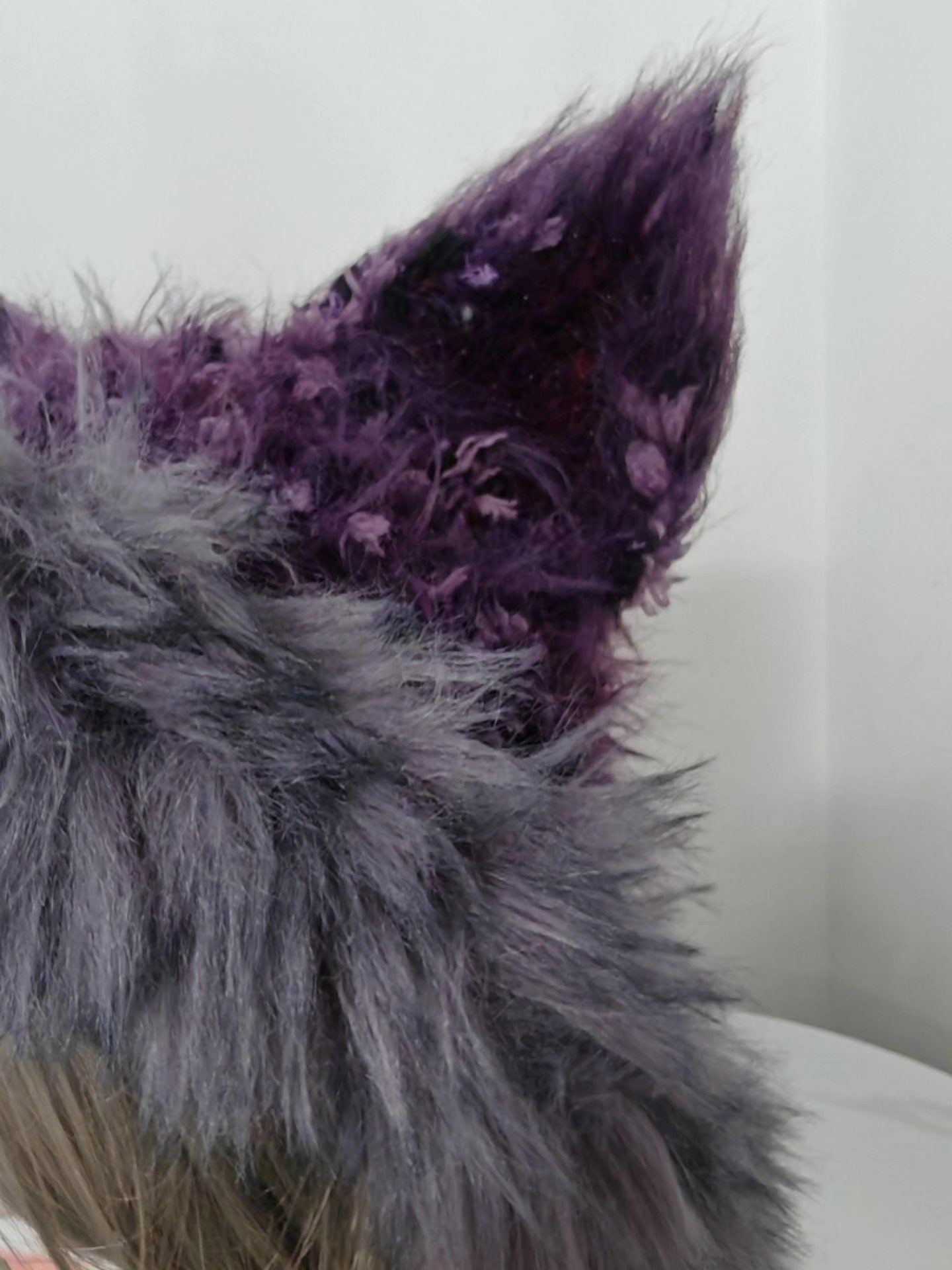 Large-Brim Purple Fox Hat with Gradient Color