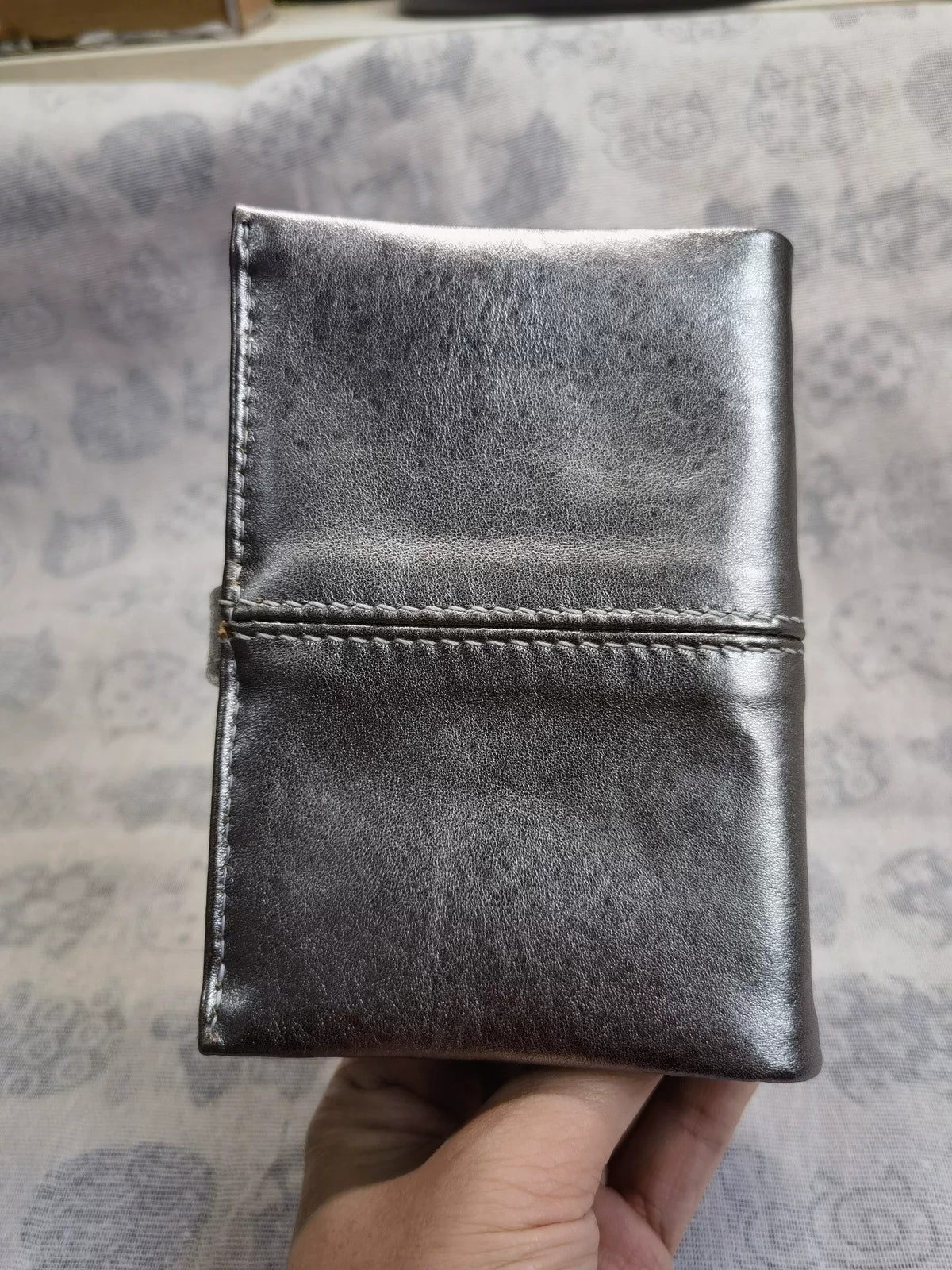 Moonlight Silver Sheepskin A7 Ring Binder Journal