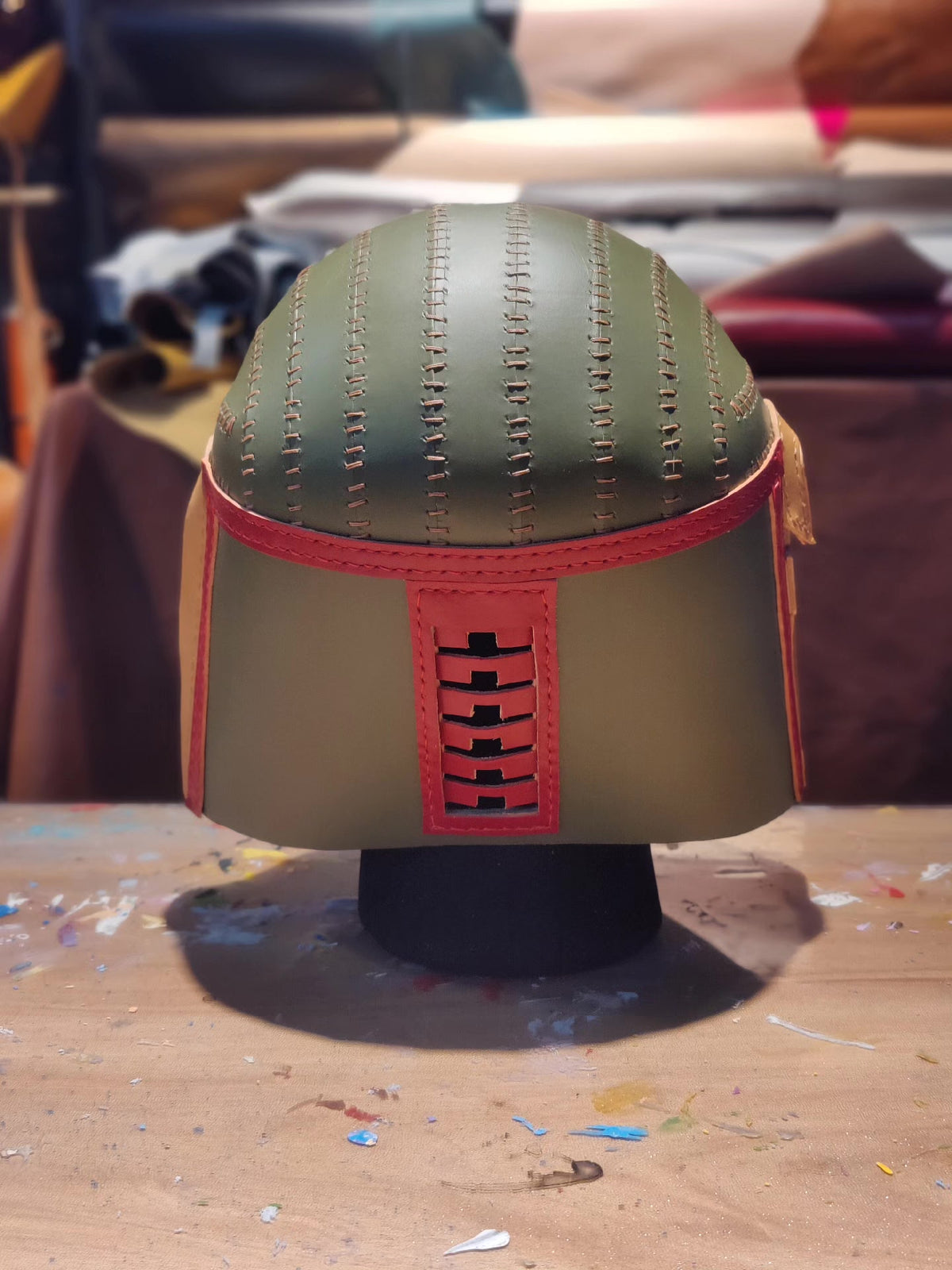 Handcrafted Leather Mandalorian Helmet