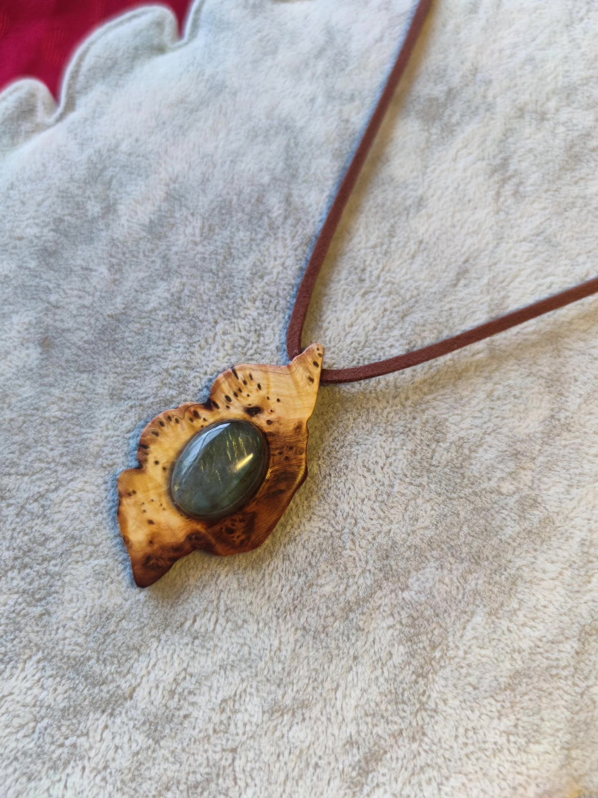 Labradorite Wood Pendant