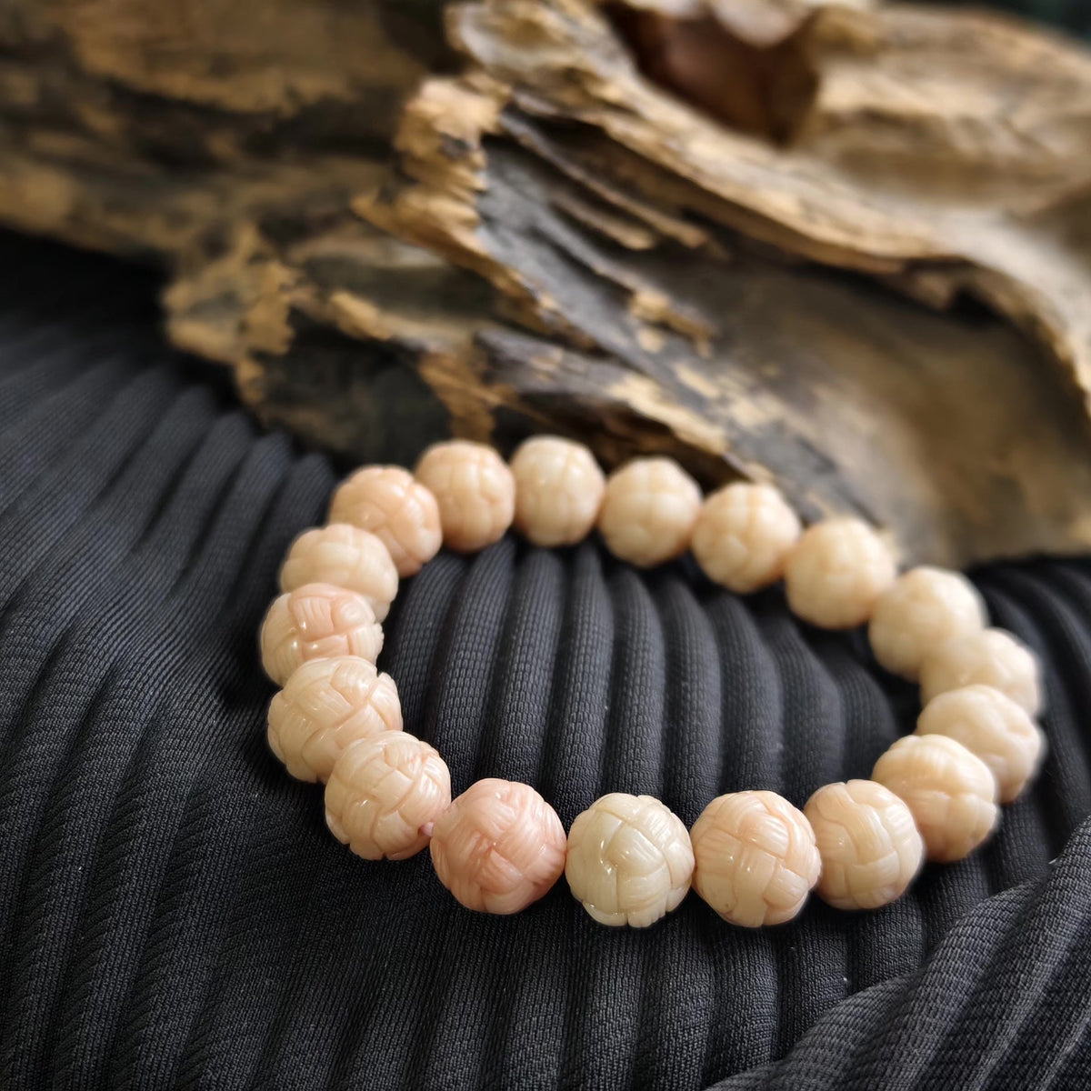 Alashan Agat Lichtroze Wolbol Armband