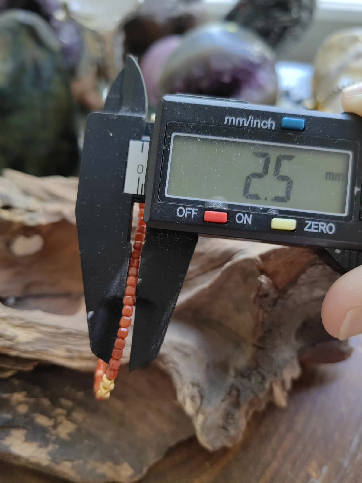 South Red Agate Cube Bead Bracelet