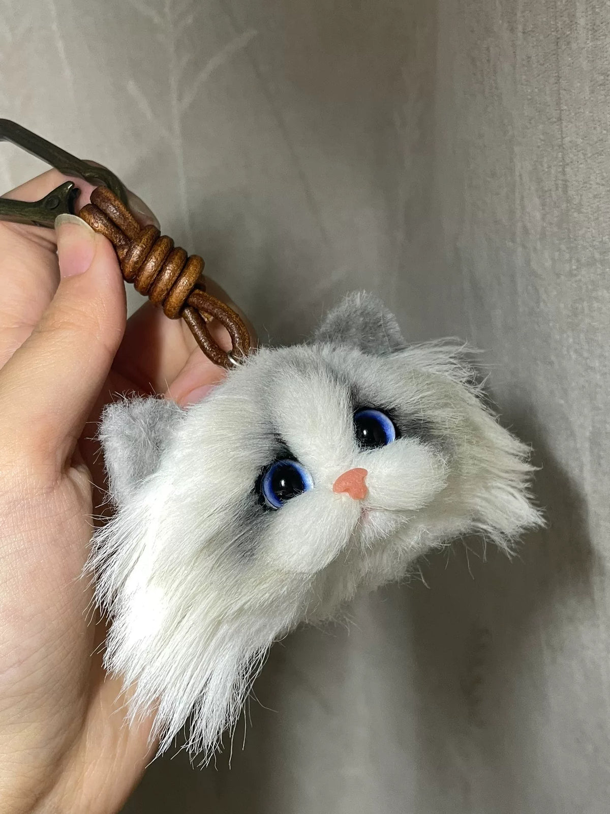 Felt Cat Head Keychain Bag Charm