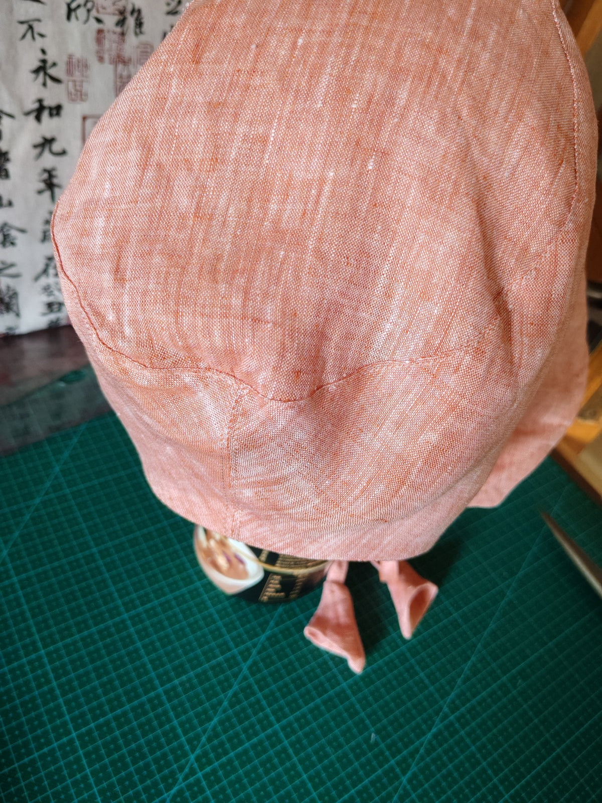 Handcrafted Linen Sun Hat with Chin Strap