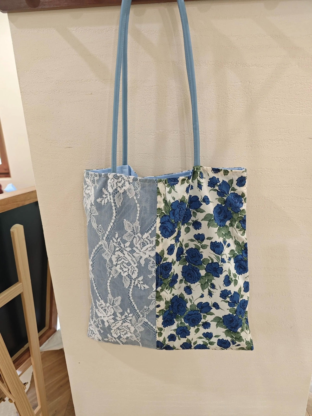 ブルーフロラル Libertyコットン シングルショルダーバッグ
