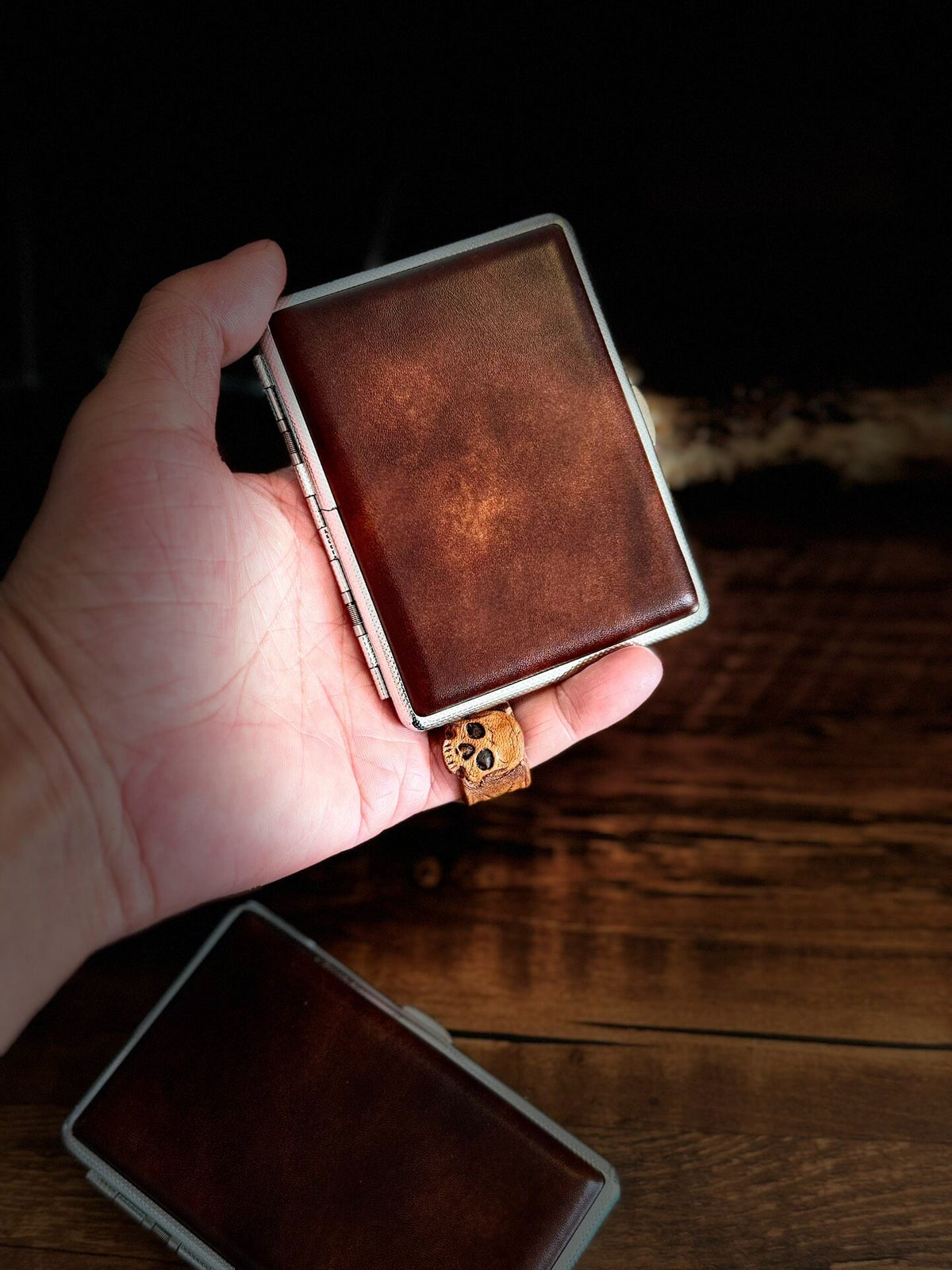 Weinheimer Leather Cigarette Case Amber Brown