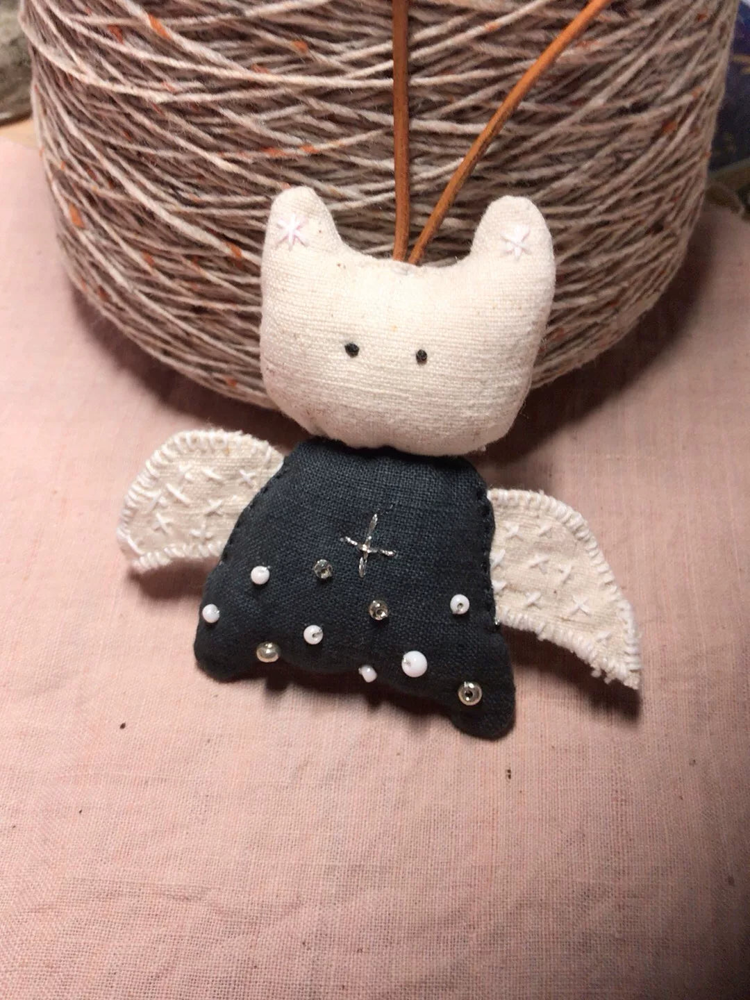 Handgjord vävd kattängel hängande ornament