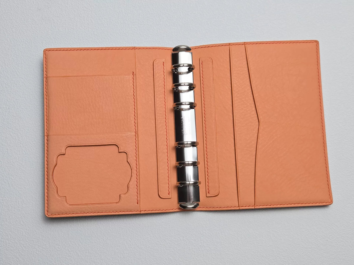 A6 Leder-Planer-Hülle Klapp 20 Ring
