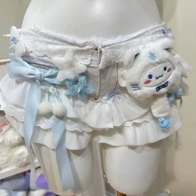 Blue Plush Cat Two Piece Pajama Set
