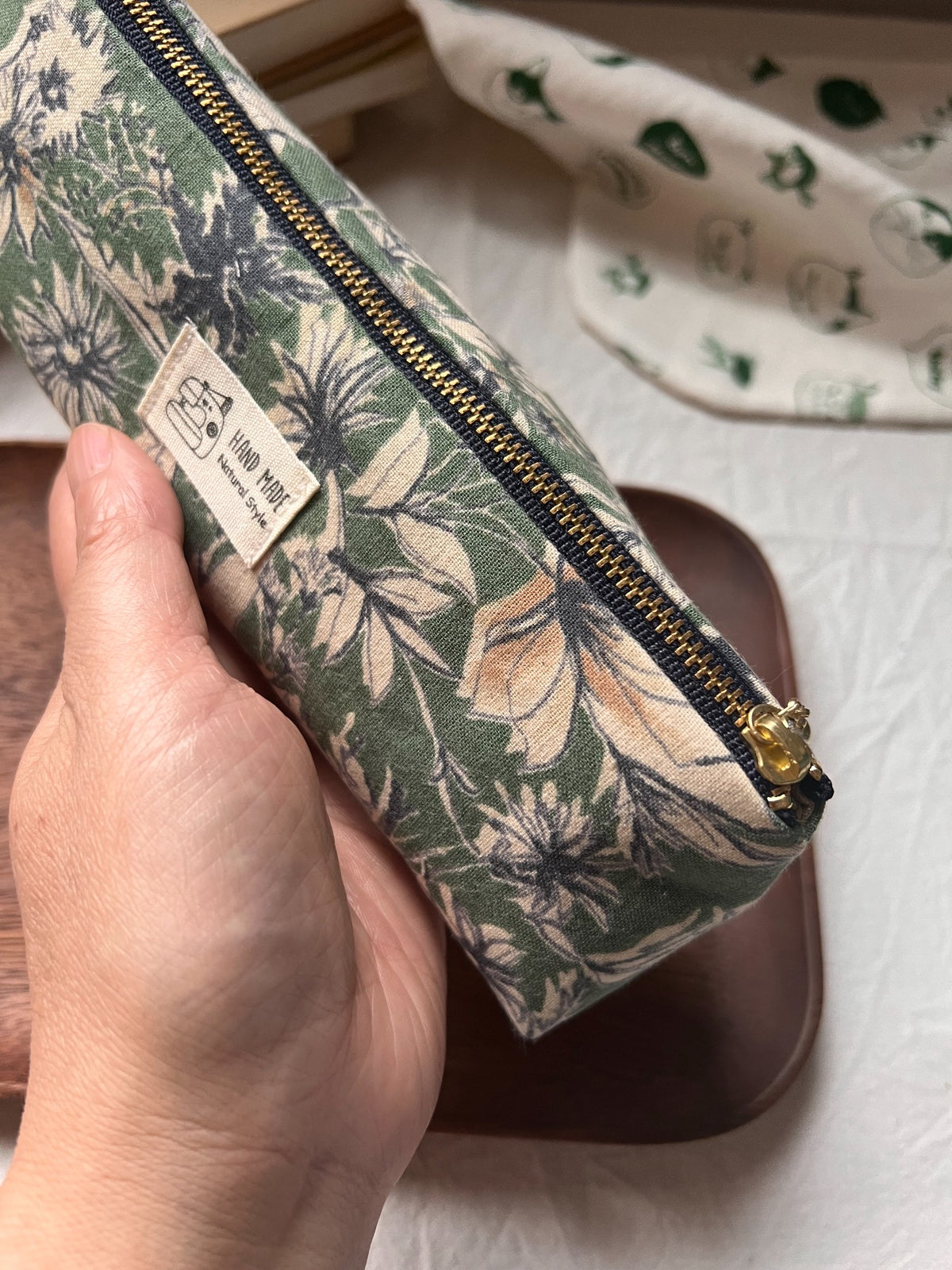 Botanical Print Fabric Pencil Case