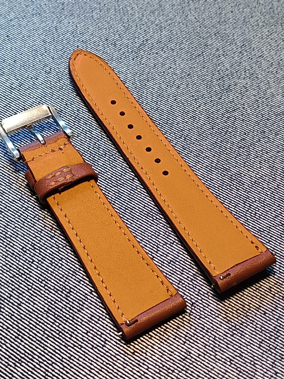 Brown Leather Watch Strap 22mm