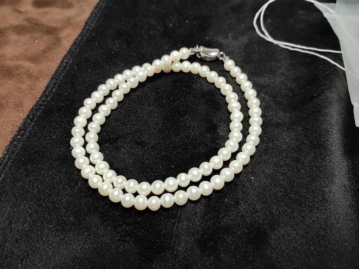Bijna ronde zoetwaterparel ketting 3mm