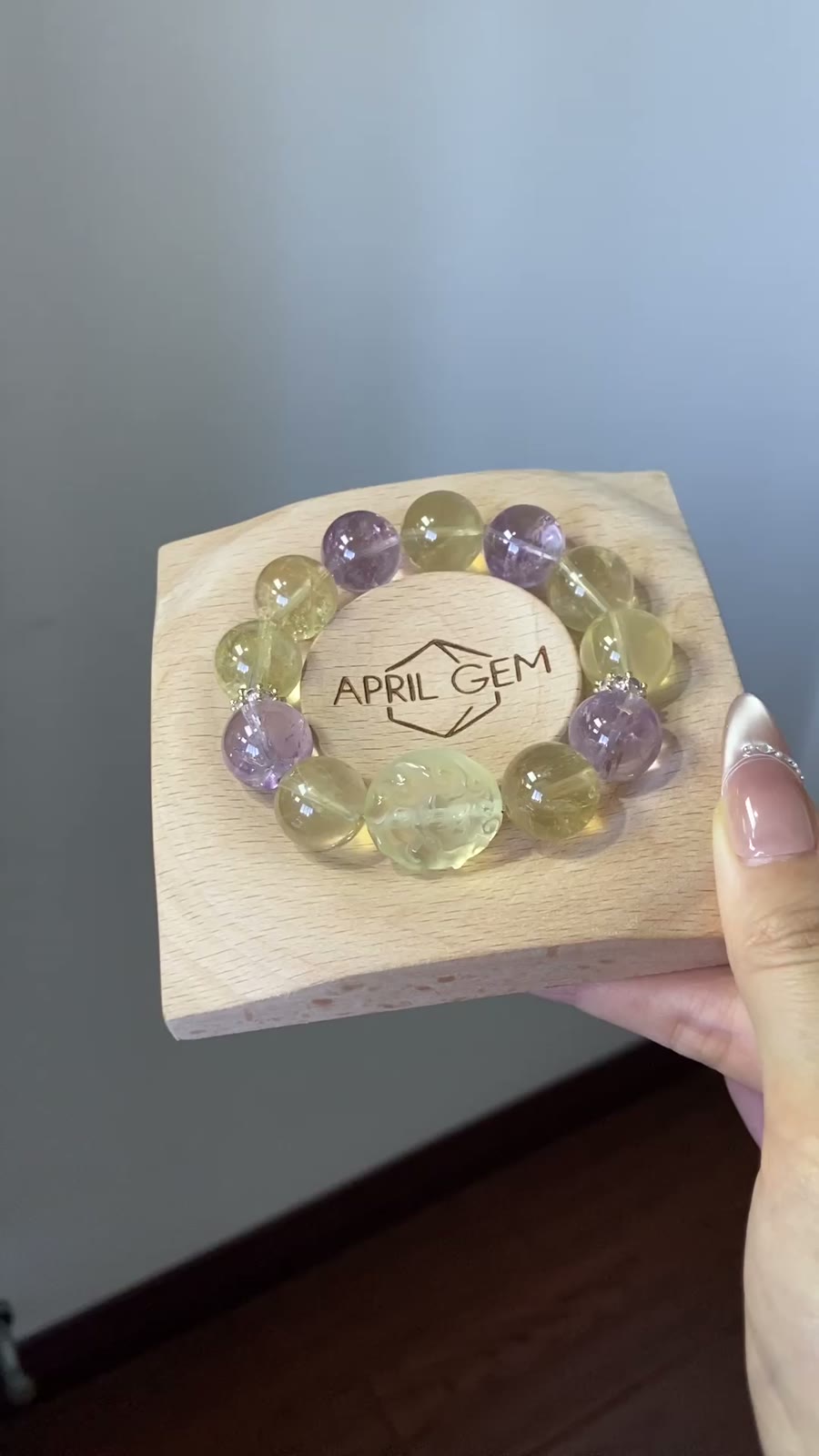 Amethyst Citrine Crystal Beaded Bracelet