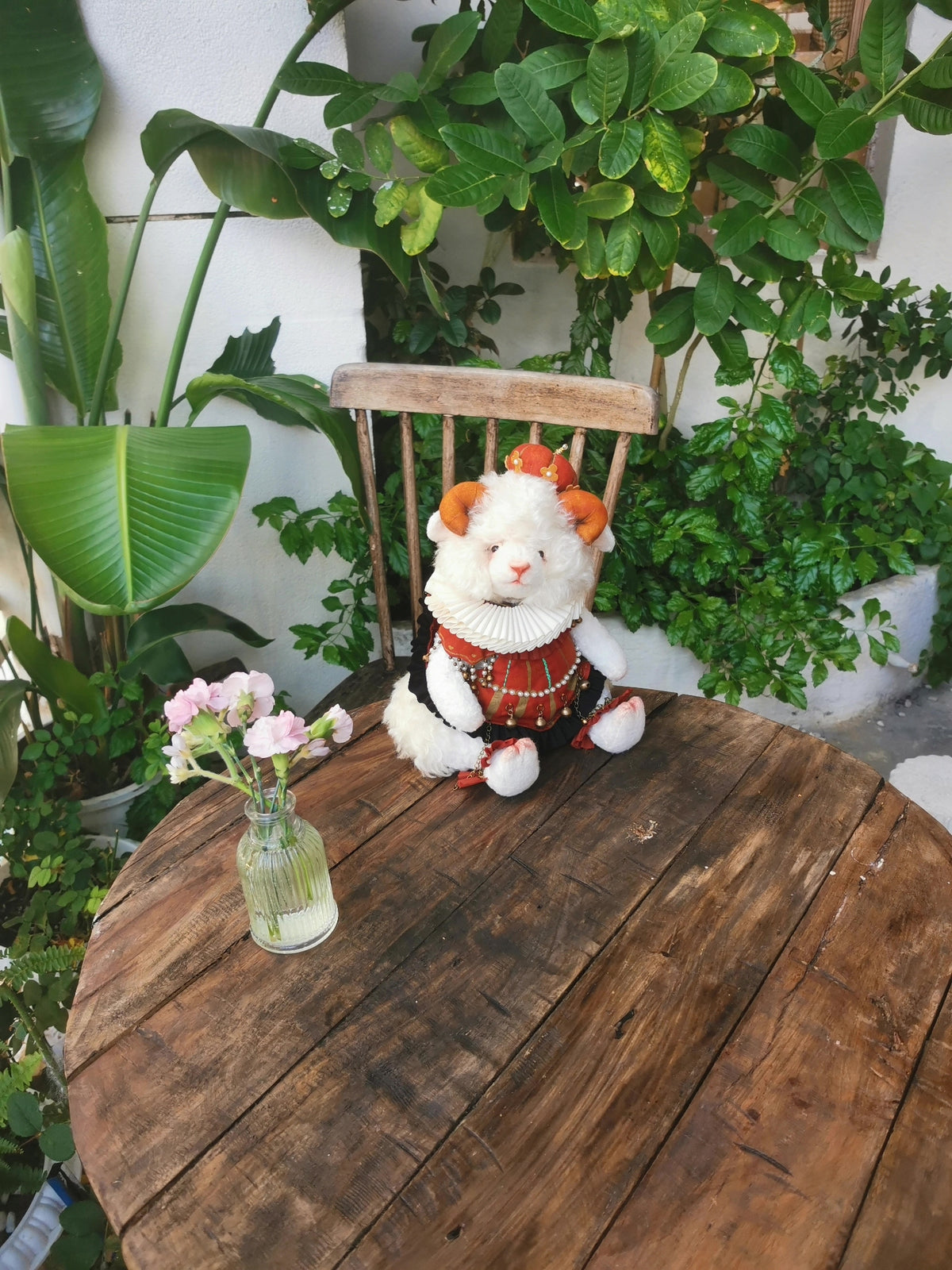 Articulated Sheep Doll with Curly Fur