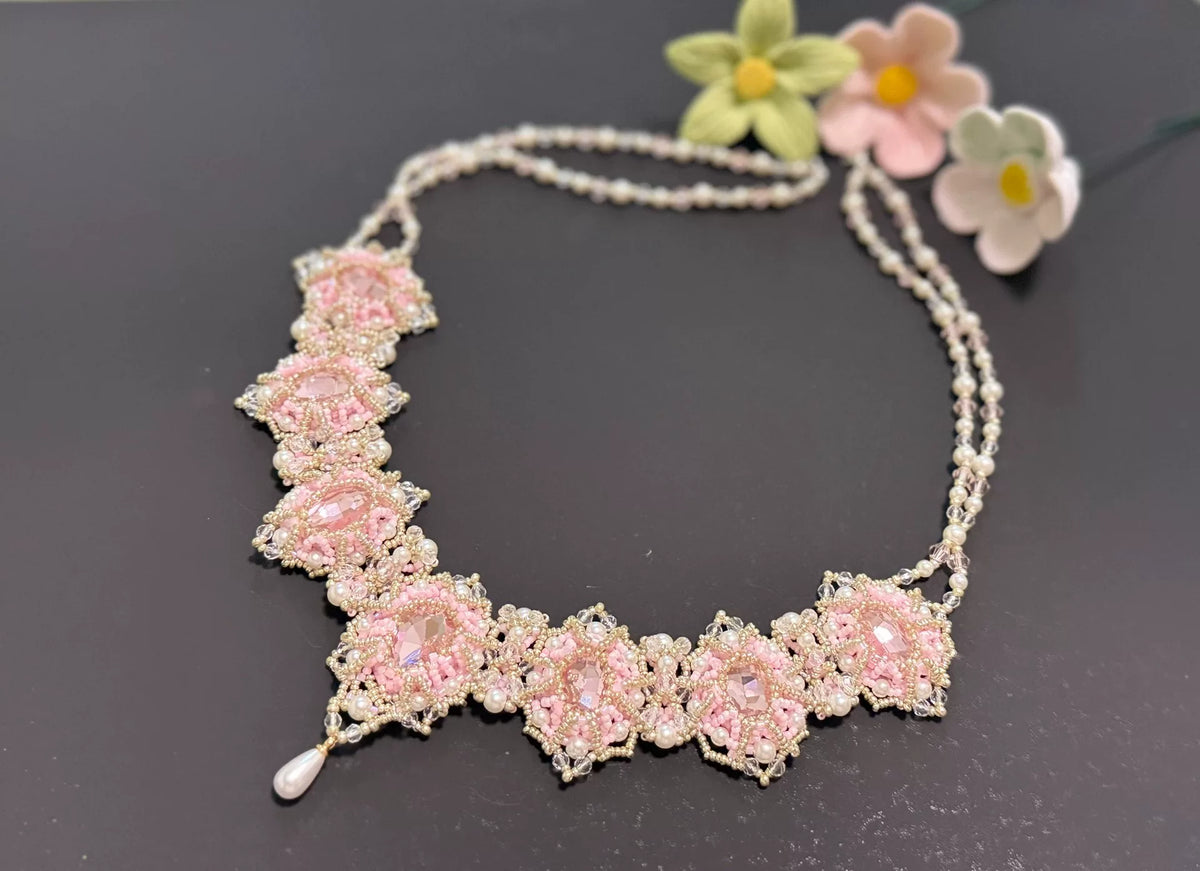 Rosa Louvre-halsband rosenkvarts