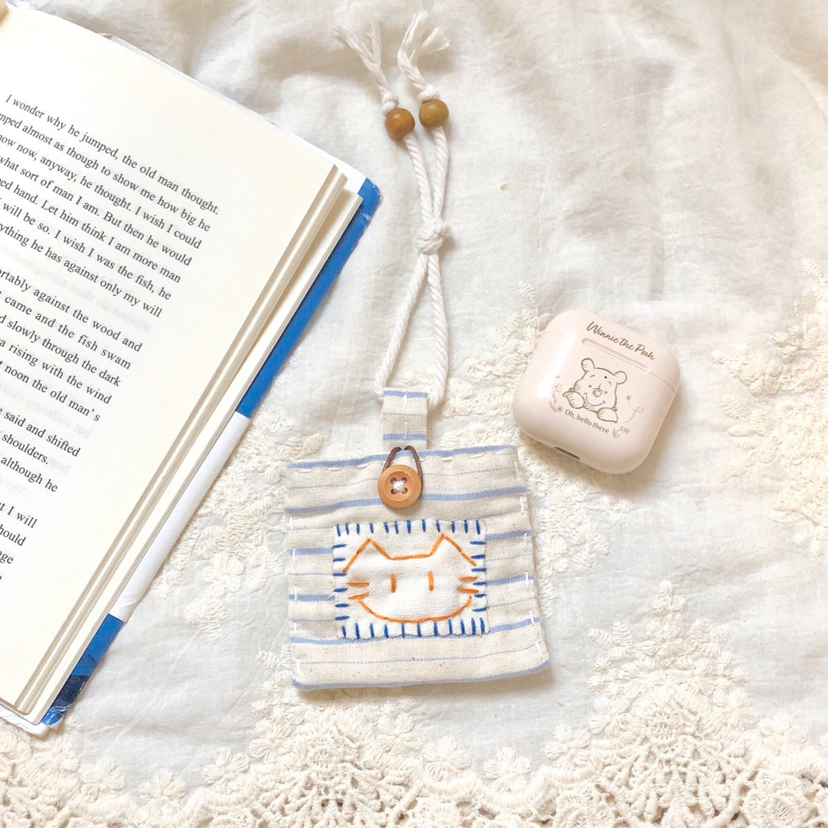 Pure Cotton Cat Mini Storage Pouch