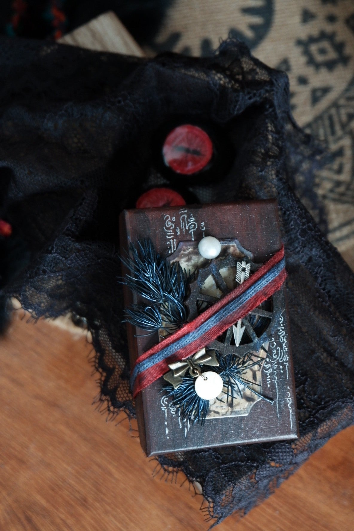 Handmade Gothic Decor Box with Fabric Lining