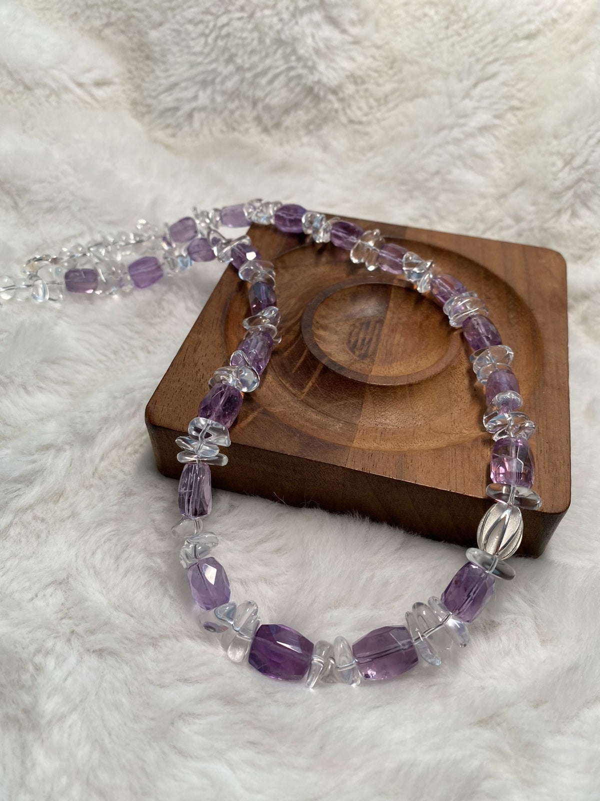 Amethyst Clear Quartz Necklace S925 Silver