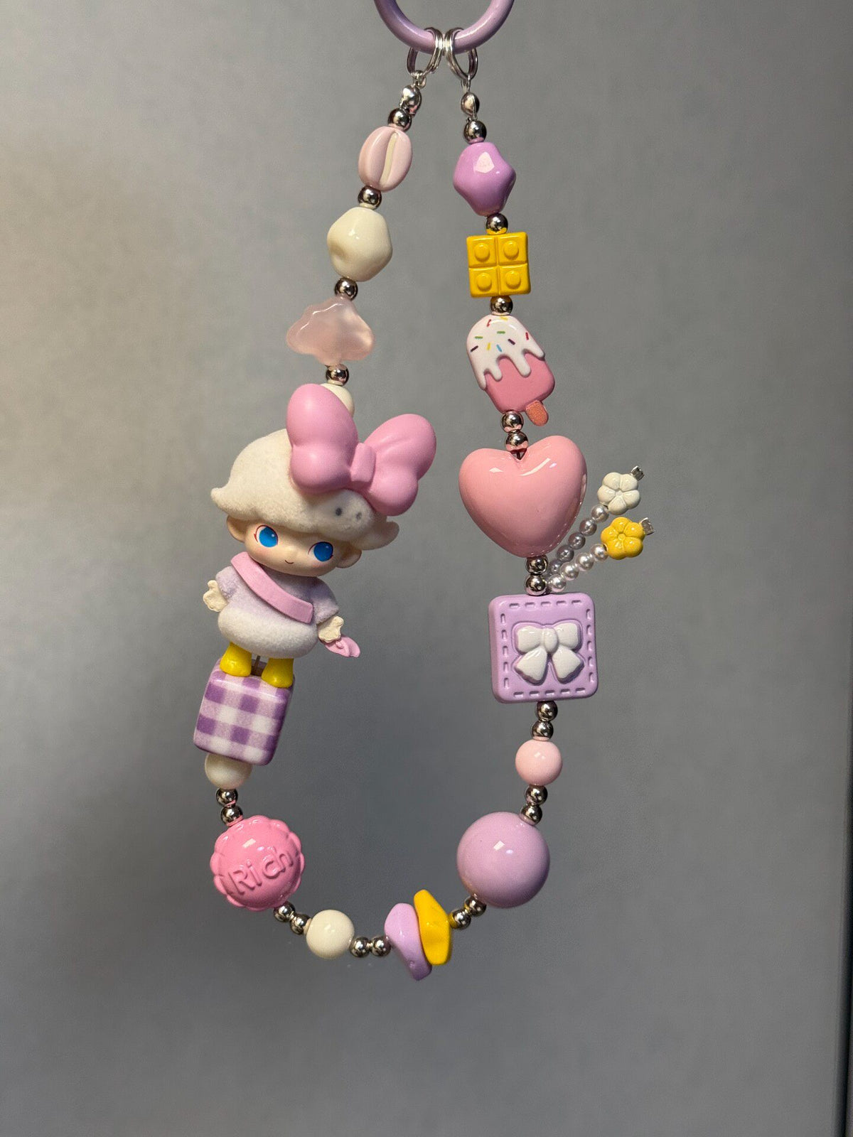 Beaded Dimoo Doll Phone Chain Keychain