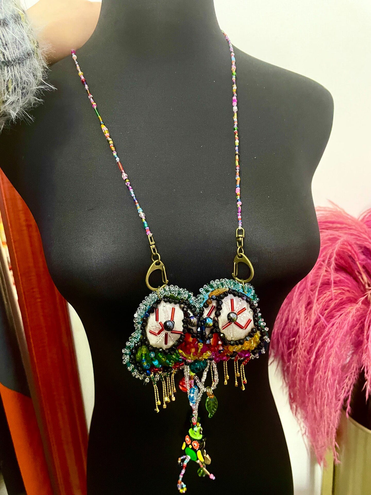 Beaded Crossbody Mini Bag Necklace