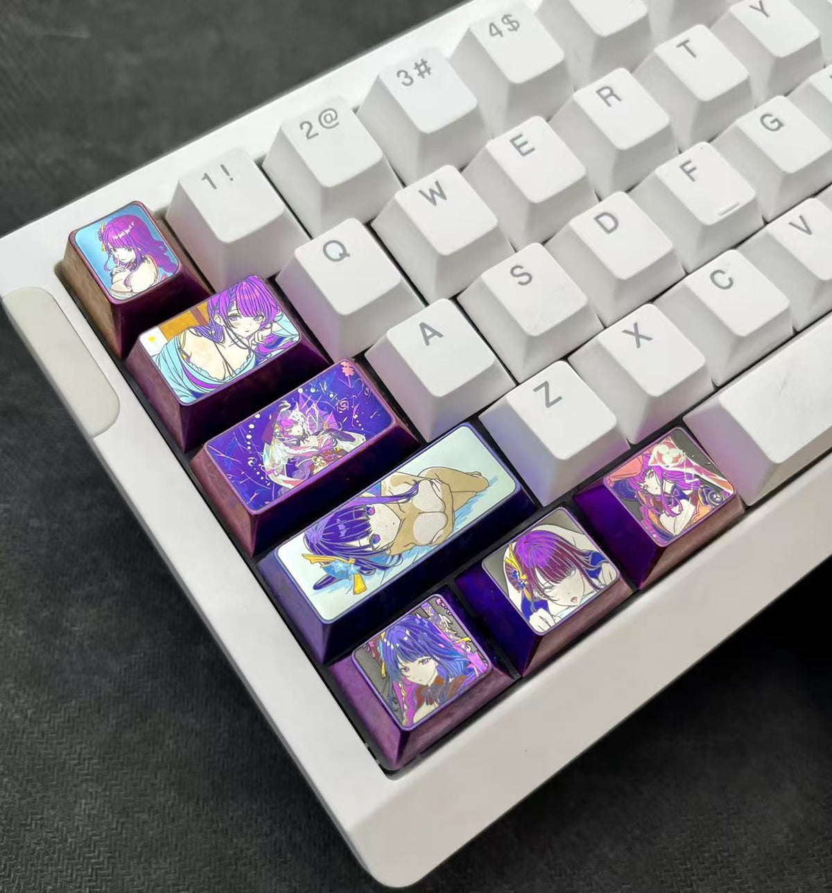 Titanium Alloy Raiden Shogun Keycap Set