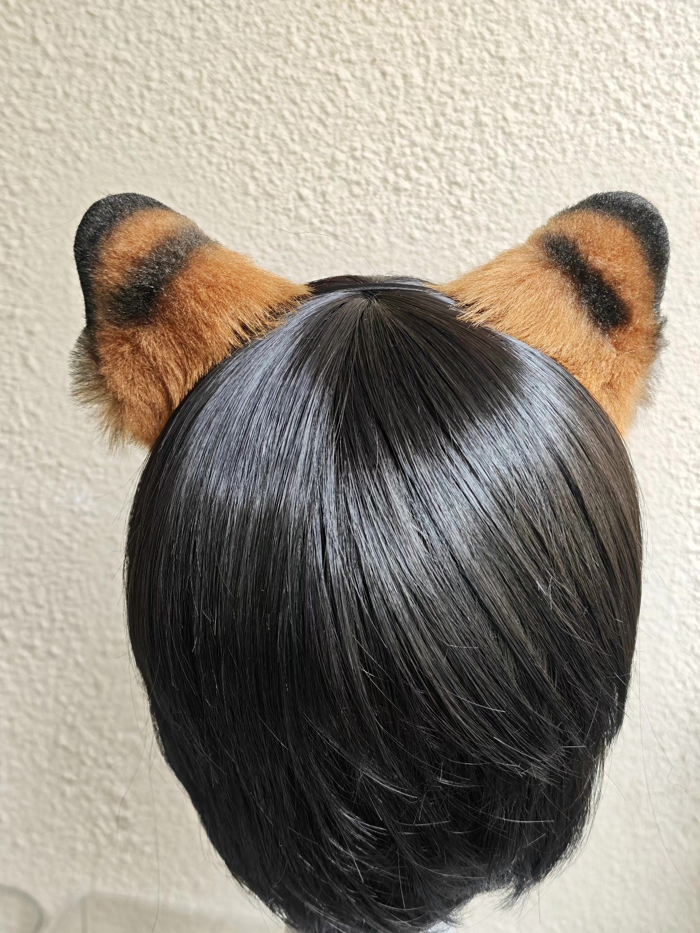 Handmade Tiger Ears, Orange-Brown with Black Stripes and Tips