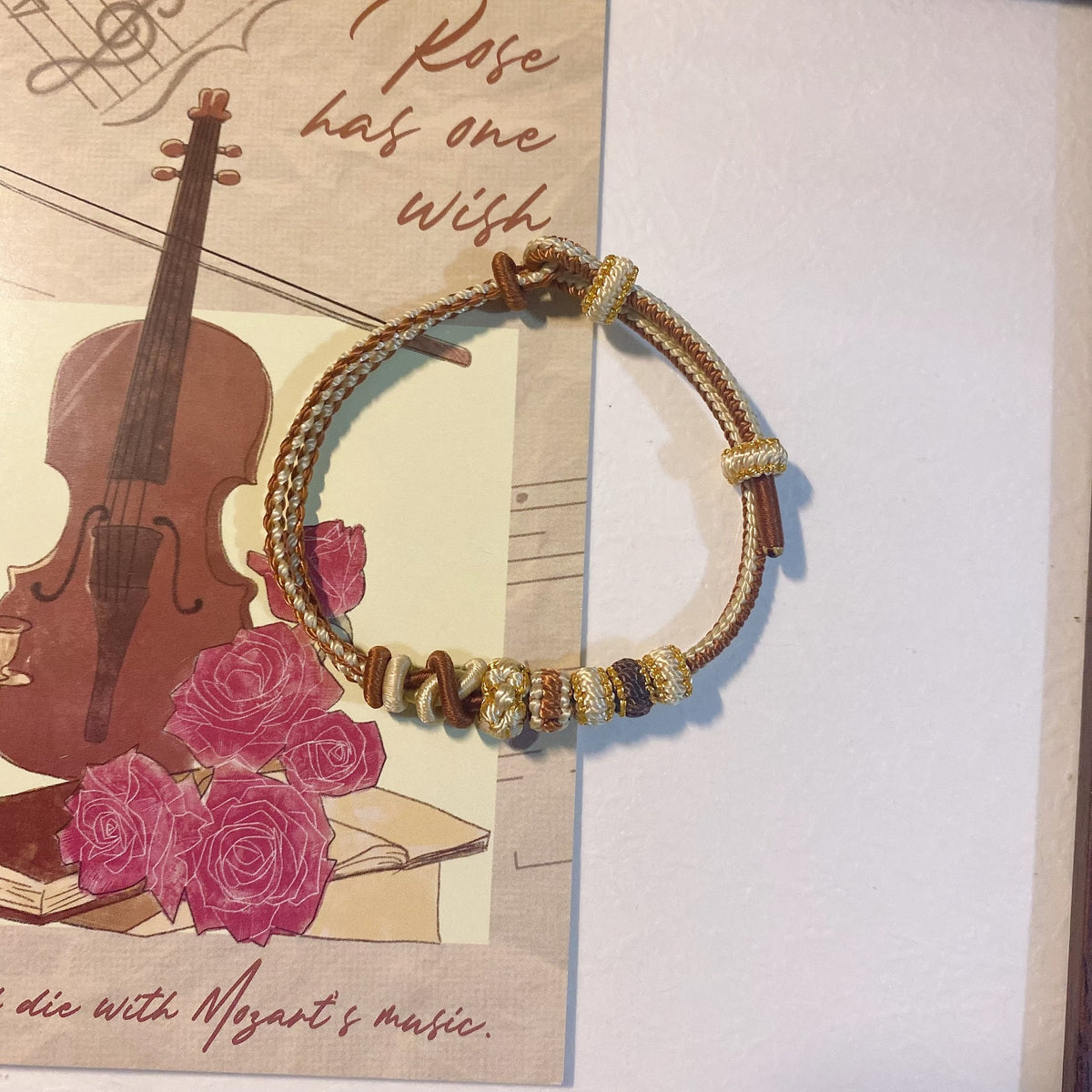 Coffee Theme Braided Adjustable Bracelet