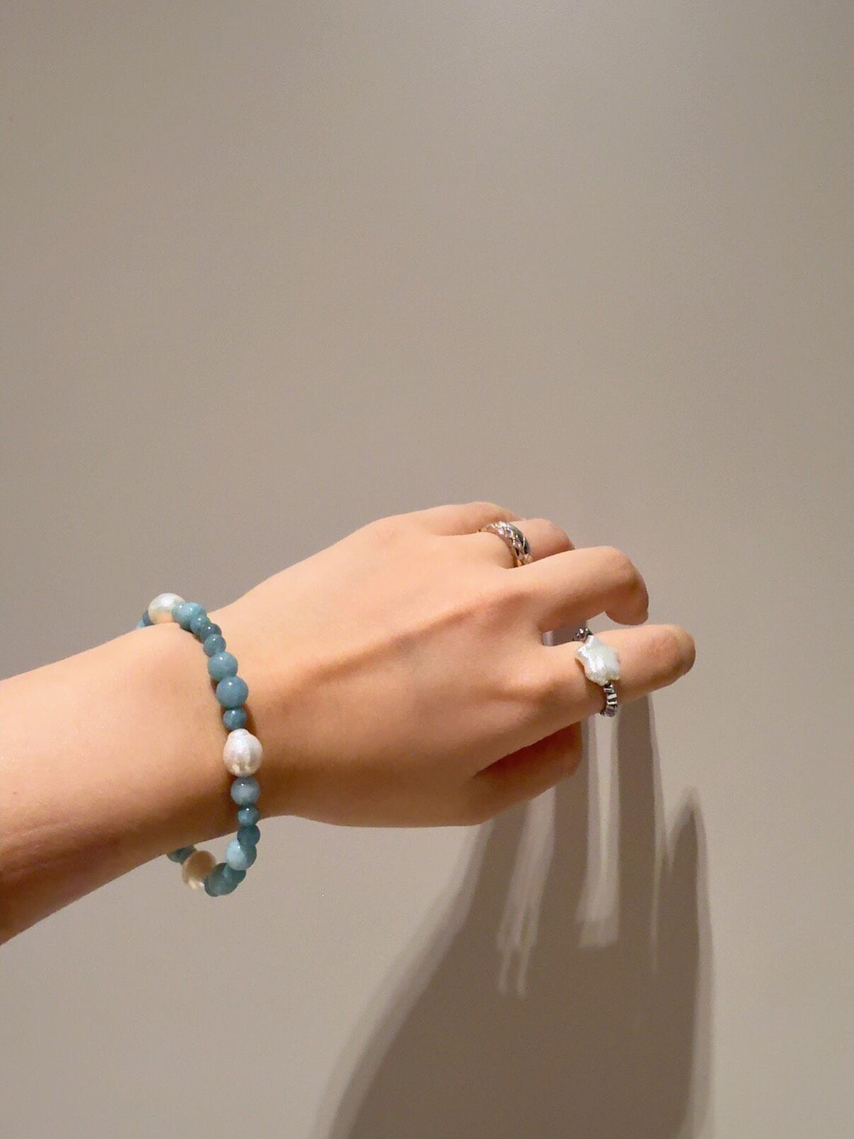 Bracelet en jade Tianhe et perles d'eau douce