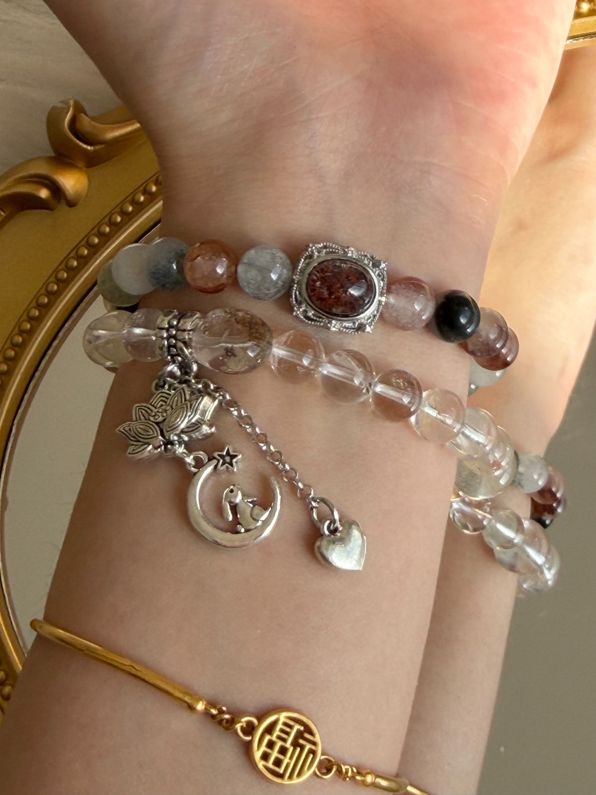 Natuurlijk Rutilatie Kwarts Double Wrap Armband