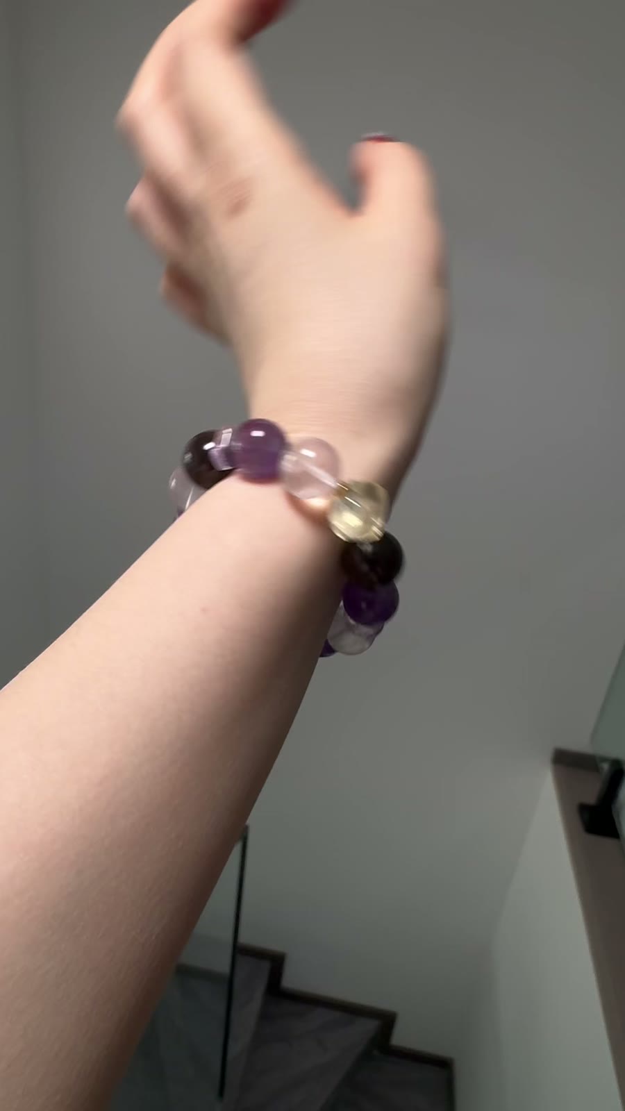 Amethyst Crystal Beaded Bracelet 14mm