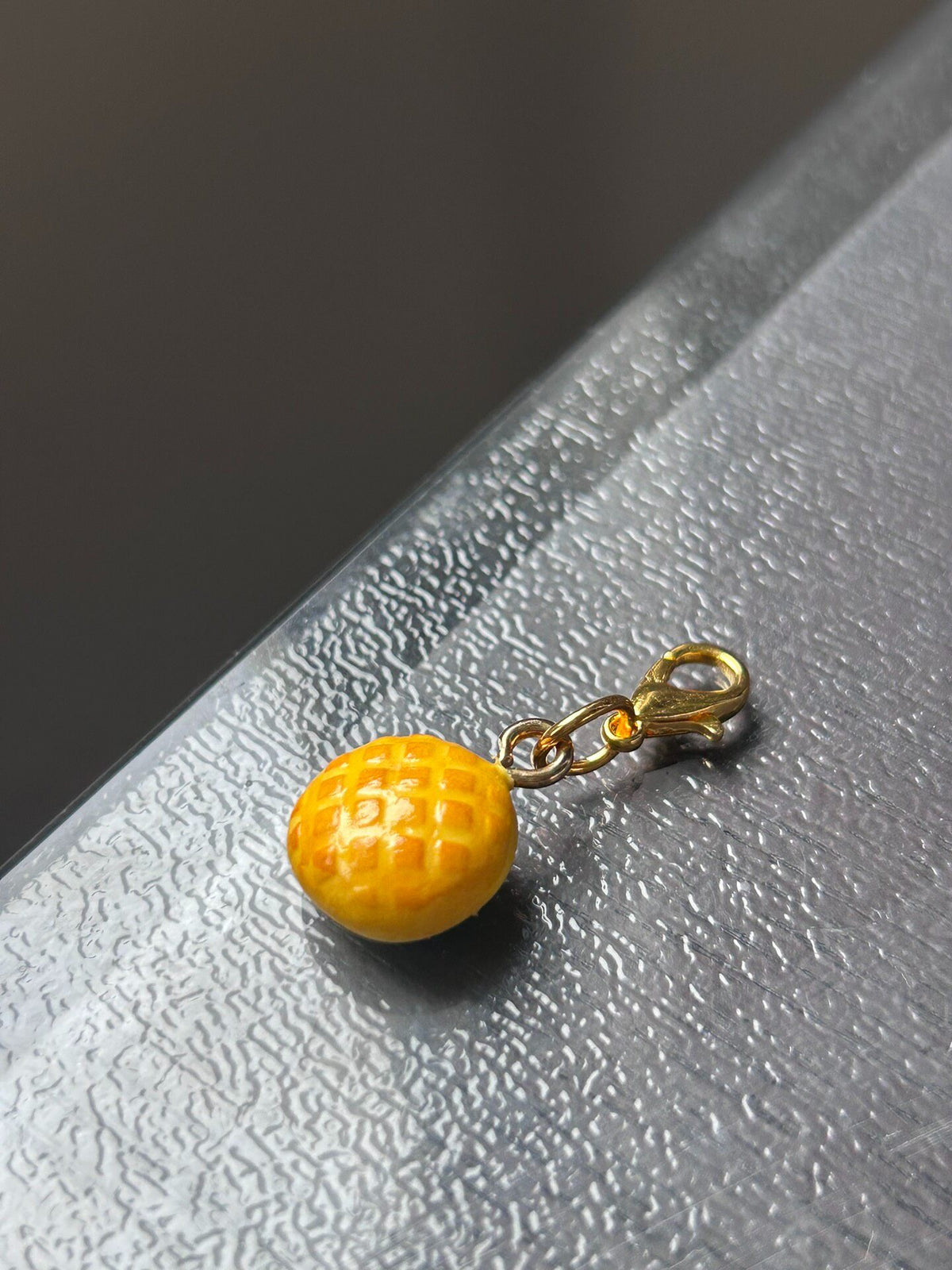 Melon Pan Charm Keychain with Glossy Finish