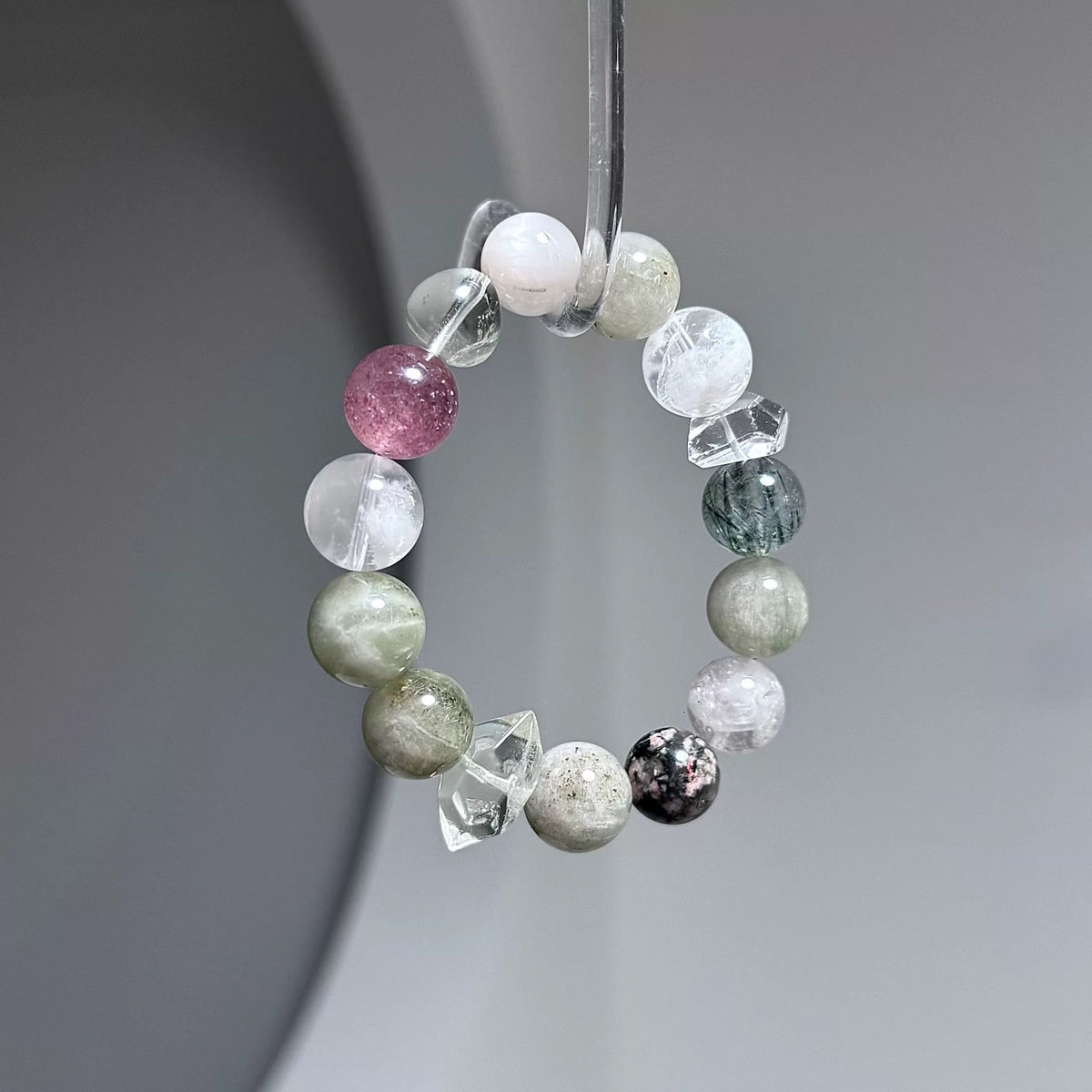 Pulseira de Cristal de Quartzo Verde Rutilado