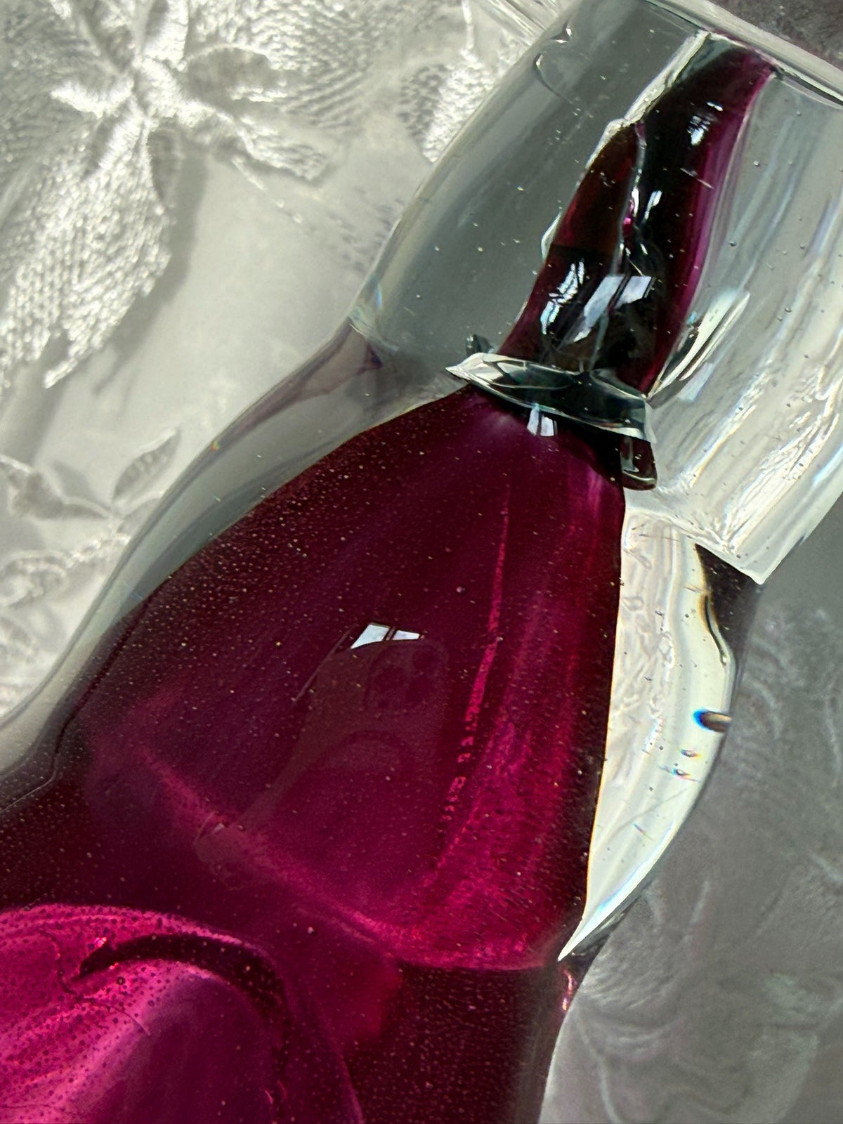 Vase en verre vintage rouge-or style lanterne à vent