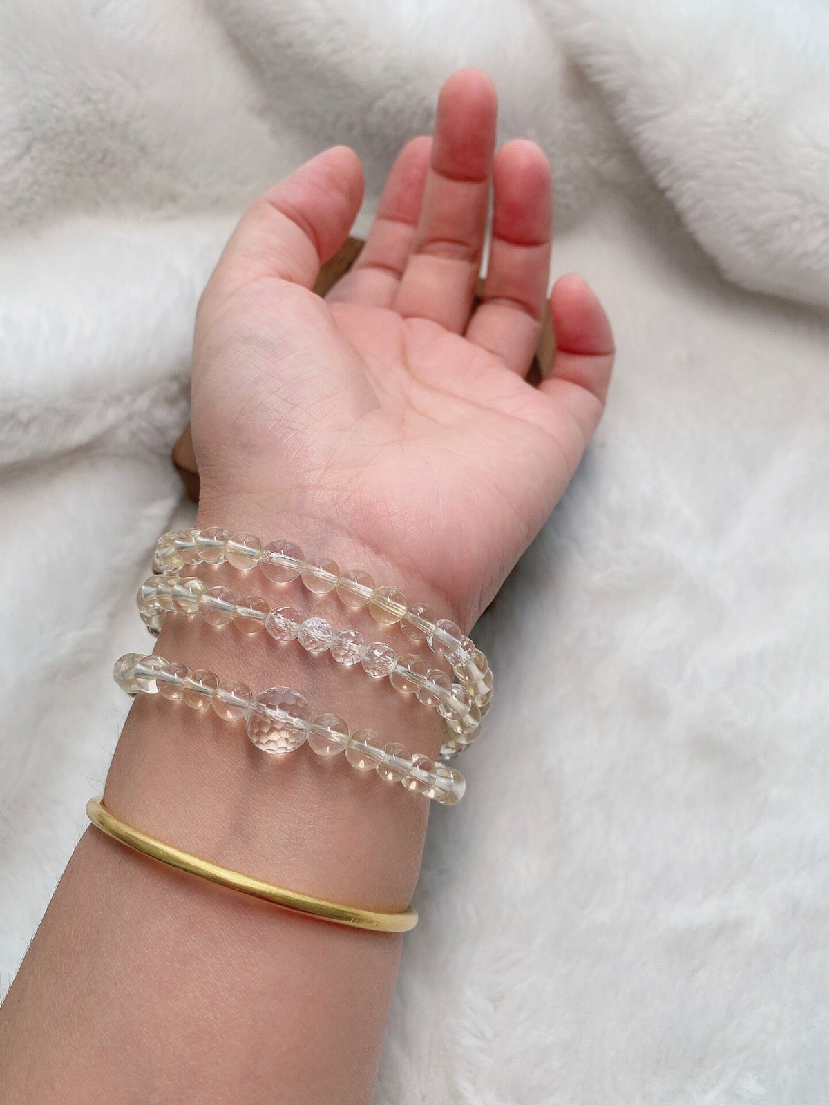 Citrine Fox Charm Triple Wrap Bracelet
