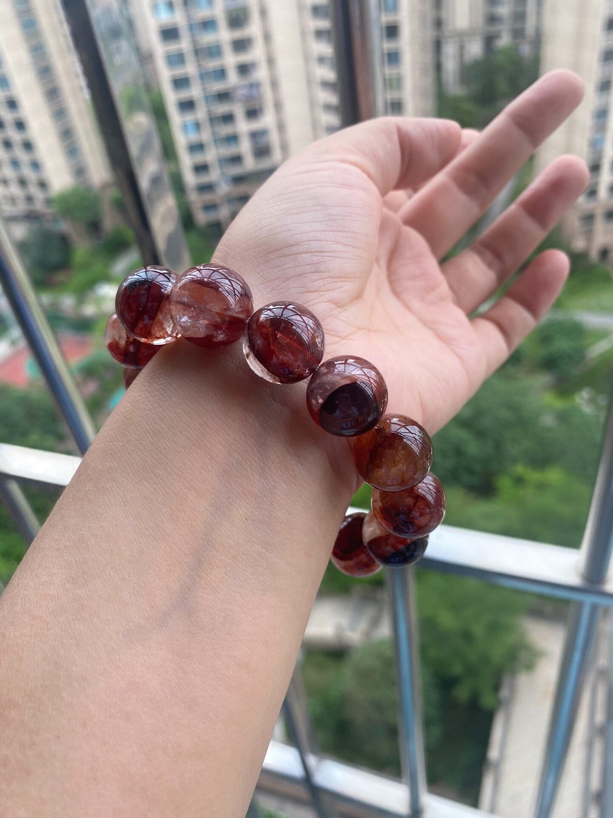 Phantom Quartz Bracelet 15.5mm Beads