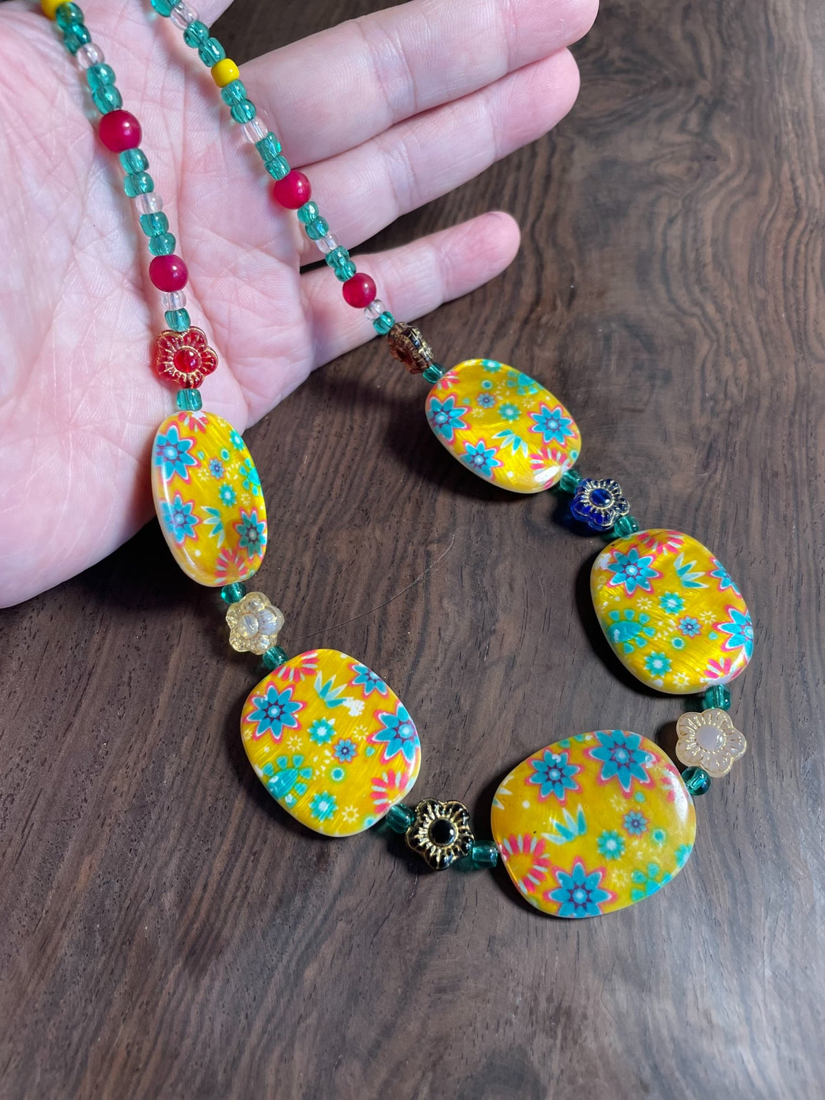 Colorful Natural Shell Disc Necklace
