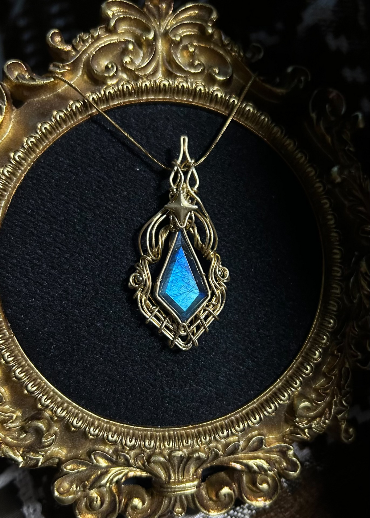 Wire Wrapped Labradorite Pendant Necklace