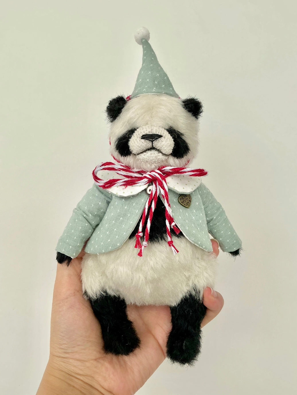 Handgjord panda i mohair