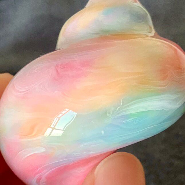 Hermit Crab Shell Cloud Swirl Rainbow Glow