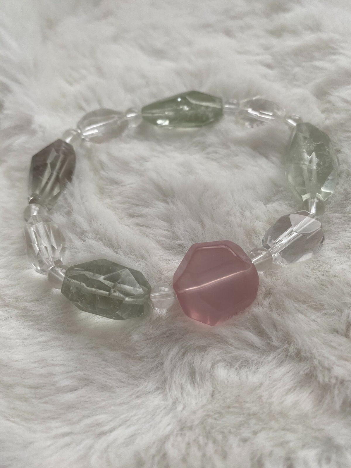 Natural Crystal Beaded Bracelet Mixed Colors