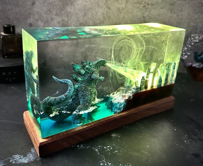 Godzilla Diorama Night Light Resin Craft