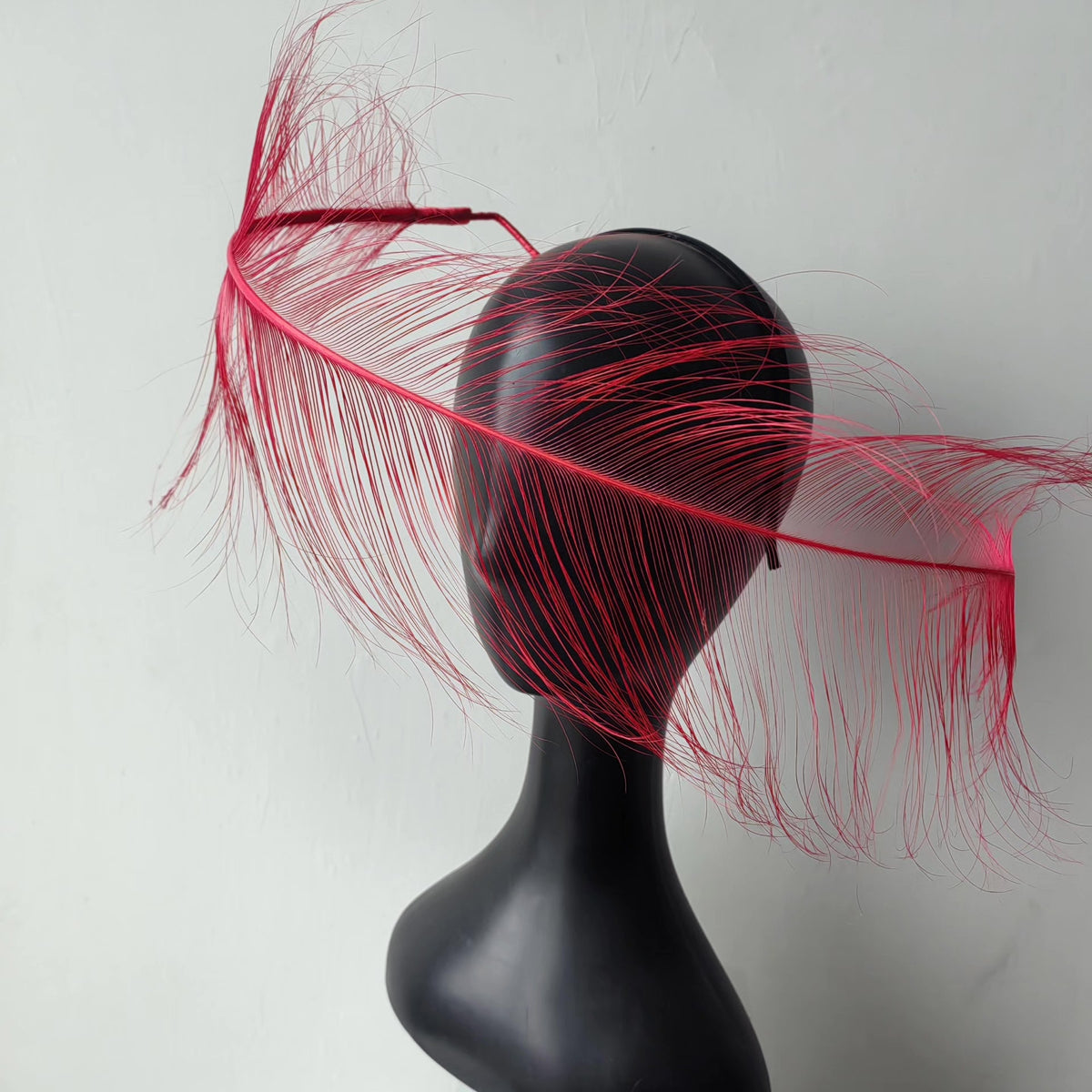 Red Ostrich Feather Headpiece