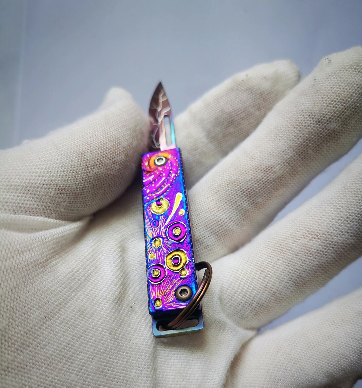 Mini Titanium Folding Knife D2 Steel