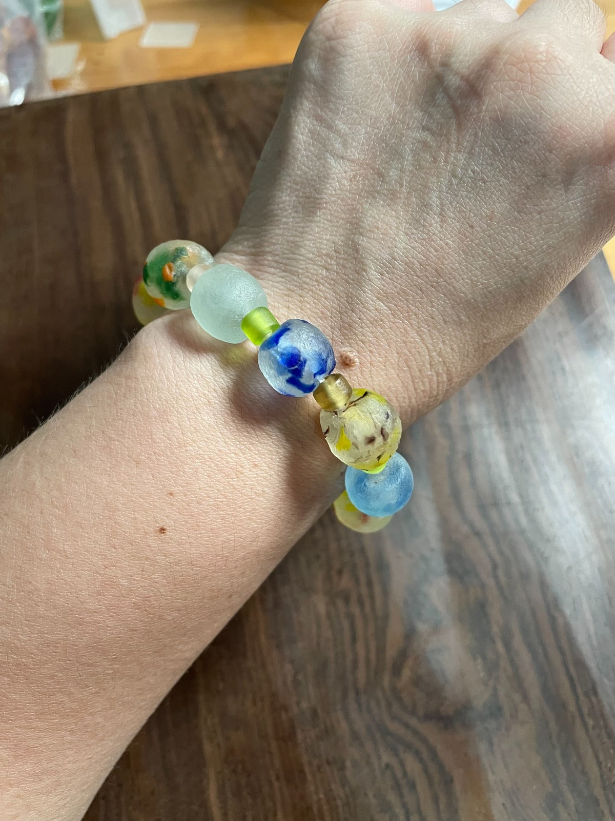 African Recycled Glass Beaded Bracelet