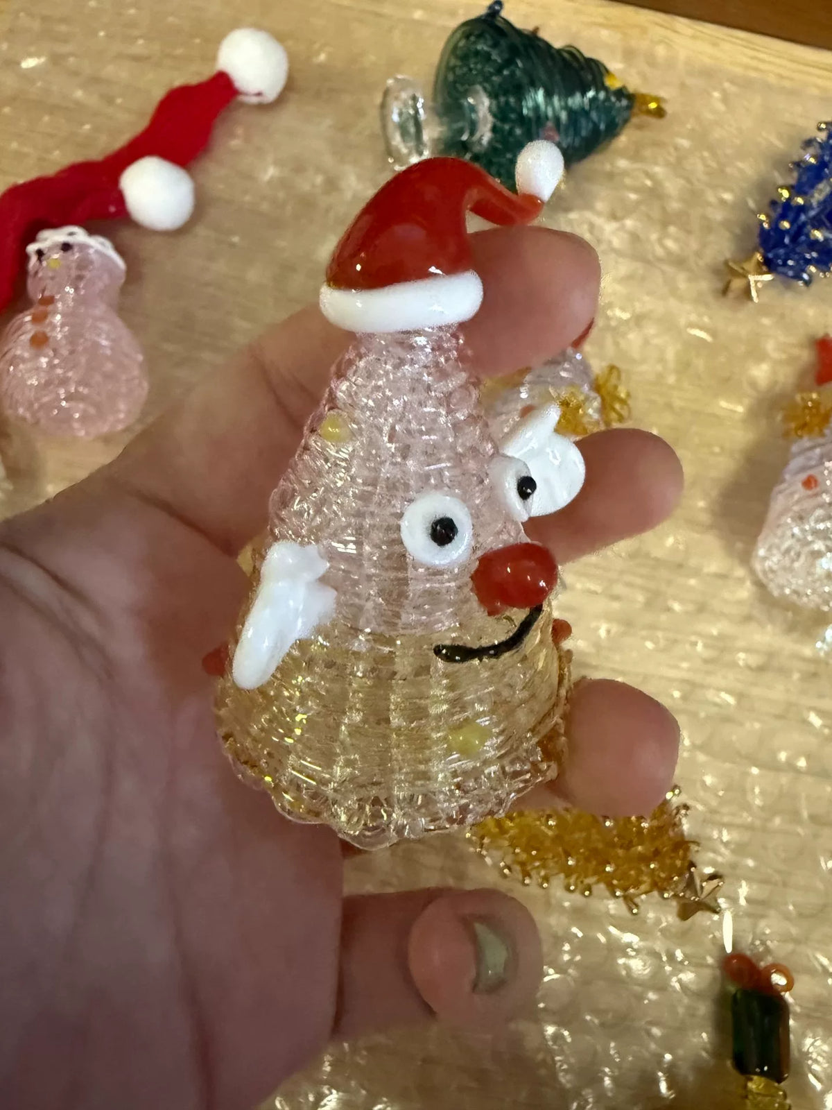 Handmade Glass Snowman Figurine Christmas Decoration
