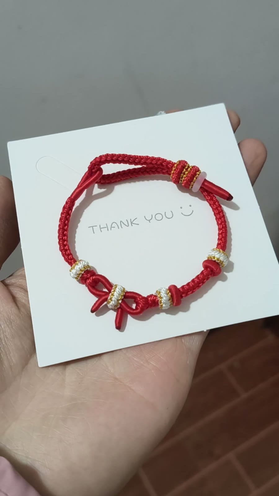 Hand Braided Red Cord Bracelet with Bow